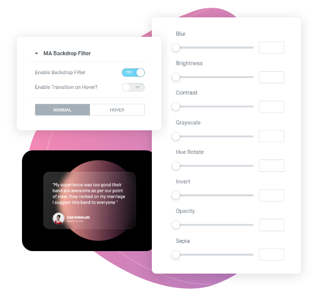 Backdrop Filter for Elementor​